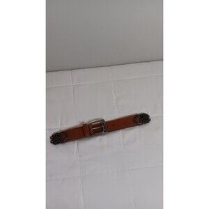 American Angel Brown Leather Belt Sz Medium Metal Accent